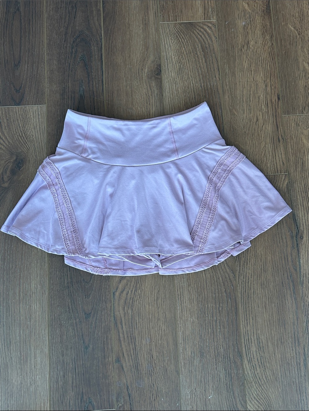 Free People Light Pink Circle Skirt with Lace Trim